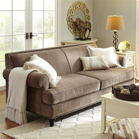 taupe sofa and pillow